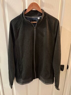 Robert Graham Men's Charcoal Full-Zip Knit Sweater